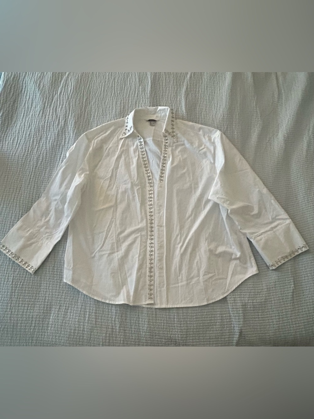 H&M Edition Rhinestone-Embellished Pullover Shirt - Picture 4 of 7